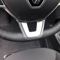 Оплетка на руль из натуральной кожи Renault Duster I-II 2018-н.в. (для руля без штатной кожи, черная)
