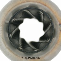 Пламегаситель стронгер «FOR» круглый, жаброобразный диффузор, длина 550 мм, труба Ø45 мм (алюминизированная сталь)
