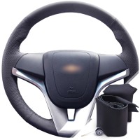 Оплетка на руль из натуральной кожи Chevrolet Tracker III (Trax) 2013-н.в. (для руля без штатной кожи, черная)